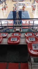 Women's volleyball team practices at Ciudad Guayana gymnasium
