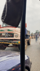 Decorated Mercedes truck spotted on Nigerian roadway