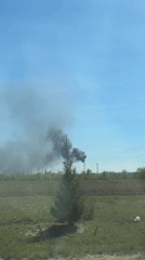 Industrial fire produces smoke plumes across Perm, Russia