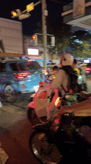 Nighttime street traffic in Phnom Penh's Boeng Keng Kang district