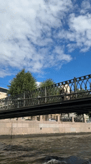 Cruising Saint Petersburg's canals past bridges and historic embankments