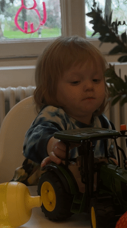 Domestic scenes documented in Erba: child playing, kitchen prep, flowers