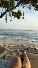 Solo morning at Indonesian beachfront resort captured peacefully