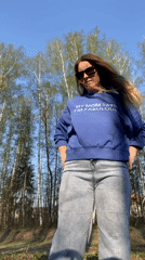 Woman documented in spring morning scenes around Noviy, Russia