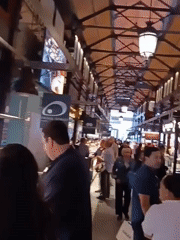 Food market activity documented in Madrid marketplace