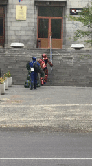 Superhero cosplayers gather at government building in Yerevan