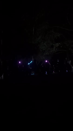 Nighttime flow arts session lights up a wooded Bulgarian gathering