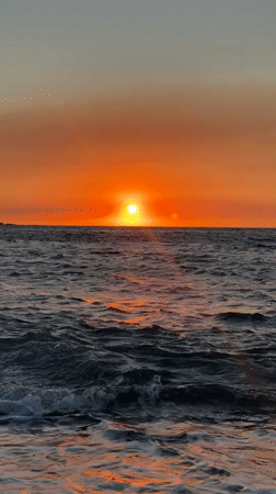 Warm sunset over the Aegean Sea near Foça