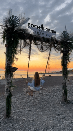 Sunset fishing and leisure time captured along Sochi beaches