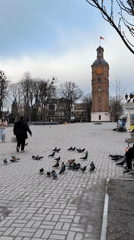 Everyday street scenes captured in Vinnytsia public square