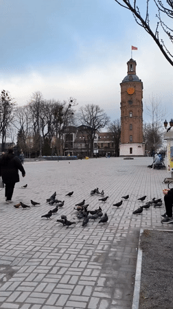Everyday street scenes captured in Vinnytsia public square