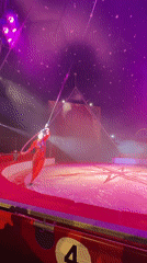 Circus performs aerial acts in Gabrovo, Bulgaria
