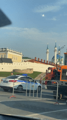 Traffic backup observed in downtown Kazan near waterfront district