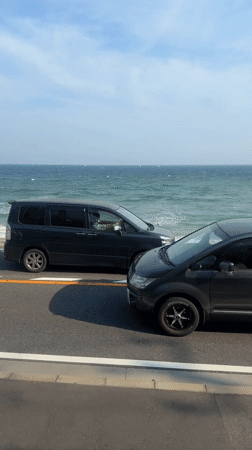 Morning coastal life documented in Kamakura, Japan over two hours