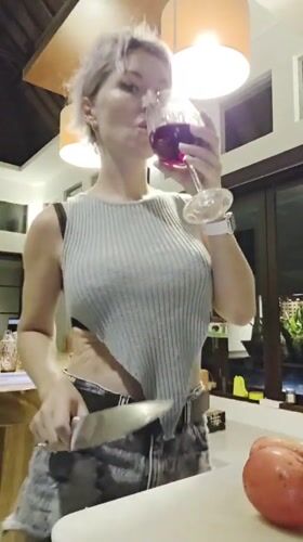 Cooking and red wine in a North Kuta kitchen