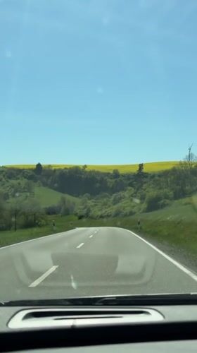 Driver records journey on rural German road
