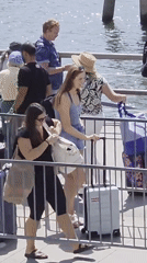 Busy afternoon at Long Beach's Catalina Express ferry terminal