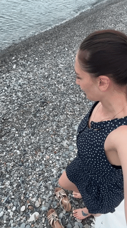 Mother and baby enjoy beach picnic in Sochi