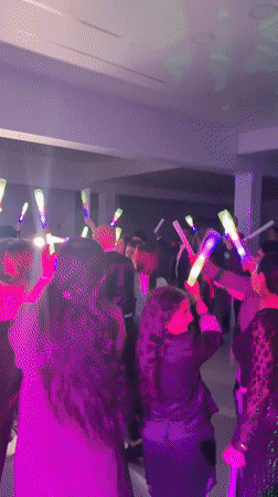 Wedding reception celebration with dancing bride in Groningen