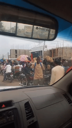 Busy roadside marketplace captured on video in Lokoja, Nigeria