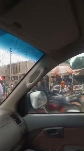 Busy roadside marketplace captured on video in Lokoja, Nigeria
