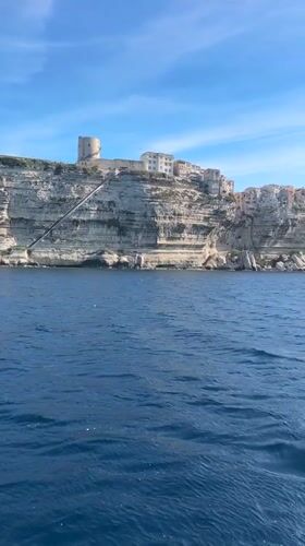 Morning coastal view captured of clifftop Bonifacio, France