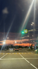 Evening traffic flows through Sirius during sunset