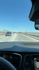Driver records highway journey with mountain views near Skutare