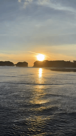 Sunset beach scenes documented in Selemadeg, Indonesia coastline