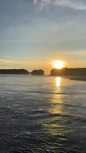Sunset beach scenes documented in Selemadeg, Indonesia coastline