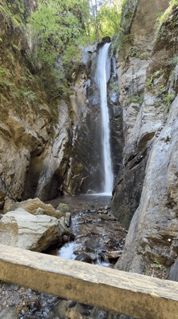 Mossy waterfall and rugged gorge in Samuilovo, Bulgaria