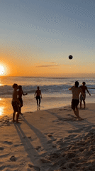 Sunset beach soccer on the Kuta Selatan shore