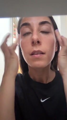 Skincare routine and mirror selfies in a Barcelona bathroom