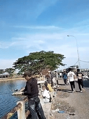 Peaceful morning waterfront scenes documented in Lhokseumawe, Indonesia