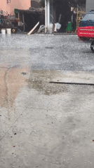 Rainstorm rolls through a quiet Italian hill town