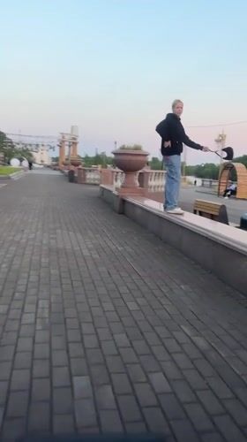 Morning walkway moments captured in Birobidzhan, Russia