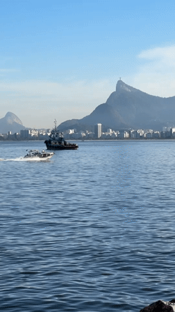 Guanabara Bay traffic and waterfront scenes from Niterói