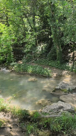 Stream and valley landscape documented in Hotnitsa, Bulgaria