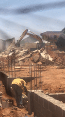 Active construction site operations documented in Jos, Nigeria