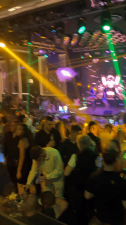 Nightclub performance with stage dancers in Kazanlak, Bulgaria