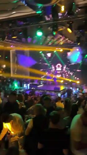 Nightclub performance with stage dancers in Kazanlak, Bulgaria