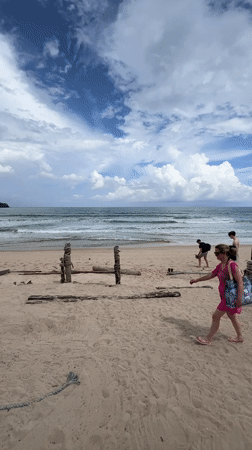 Quiet morning on a rustic Choeng Thale beach