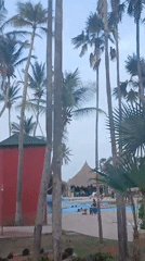 Evening exercise and social activities at Venezuelan beach resort