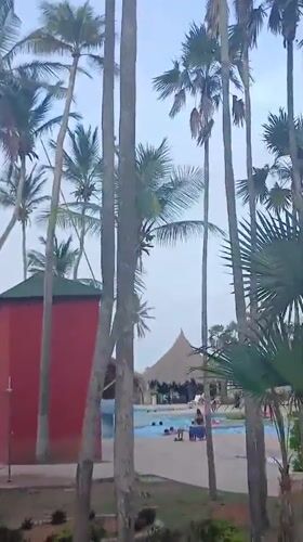 Evening exercise and social activities at Venezuelan beach resort