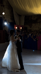 Newlywed couple dances at wedding reception in Orizaba, Mexico