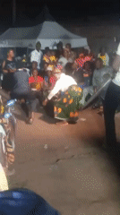 Night celebration with dancing in Okpaele, Nigeria
