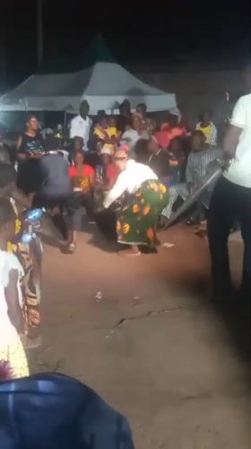 Night celebration with dancing in Okpaele, Nigeria