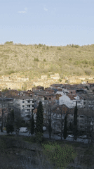 Panoramic view captured of Asenovgrad nestled in Bulgarian valley