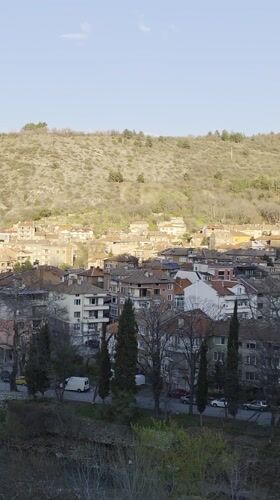 Panoramic view captured of Asenovgrad nestled in Bulgarian valley