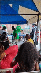 Political gathering draws crowds under tent in Aba, Nigeria